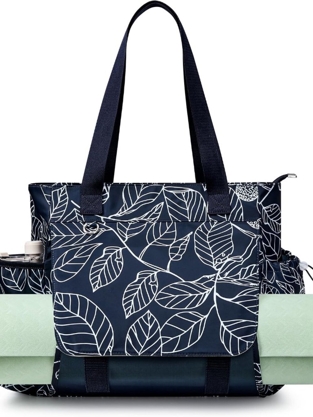 WLLWOO Gym Tote Bag Thick Yoga Mat Bag with Breathable Mesh Holder Carryall Wate
